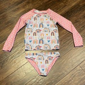 Adorable Rainbow & Polk-A-Dot swimsuit!